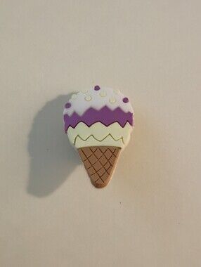 10 for $10 Jibbitz Croc Charm - Ice Cream Cone White & Purple w/ Sprinkles
